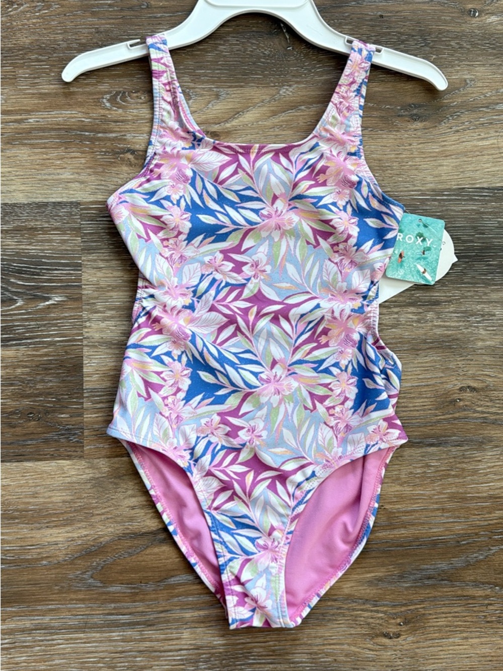 NWT Roxy Girls Floraya One Piece Tropical Floral Swimsuit Size 10
